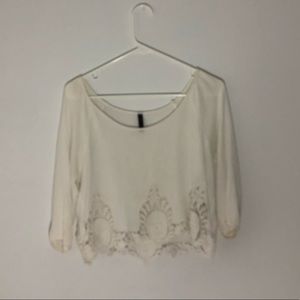 Full Tilt Croped Laced Tee